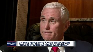 Vice President Pence arrives in Michigan for visit