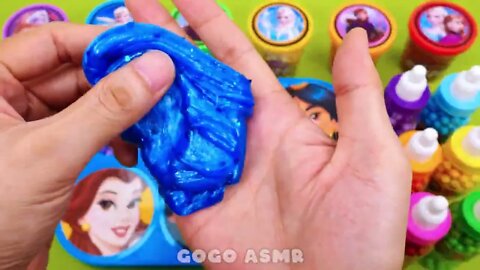 Satisfying Video l DIY How to make Rainbow Slime Candy Disney Princess Frozen El