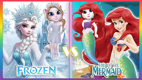 My talking Angela 2 | Ariel - Little Mermaid 🌊🐬 VS Frozen - Elsa | cosplay