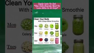 3 Days Detox Smoothies For Weight Loss | Slimming Smoothies For Weight Loss | Body Cleanse #Shorts