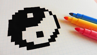 how to Draw ying yang - Hello Pixel Art by Garbi KW