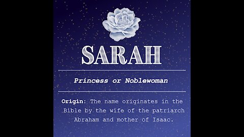 Sarah Name Analysis [GMG Originals]