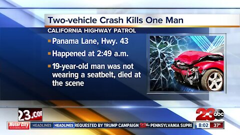 Two-vehicle crash kills one man
