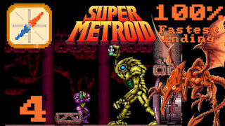 Super Metroid 100% Fastest Ending (1:58 with save states) | Part 4: Ridley