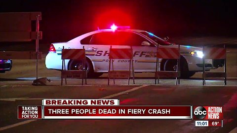 Three people are dead in a two-vehicle car crash in Polk County.