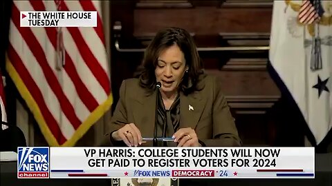 VP Harris announces that the government is set to compensate college kids for enrolling voters