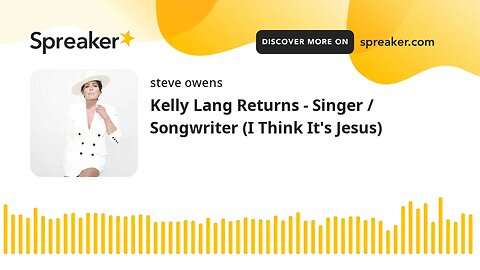 Kelly Lang Returns - Singer / Songwriter (I Think It's Jesus)