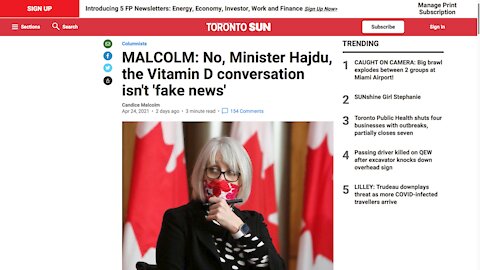 Canada's Health Minister Calls Vitamin D Fake News