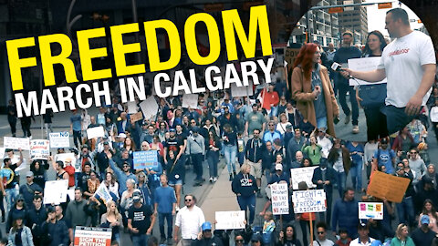 Calgarians out in full force to protest vaccine passports at United for Freedom rally