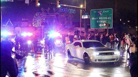 STREET TAKEOVER BLOCKS COPS *HELICOPTERS COME*