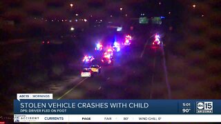 Stolen vehicle crashes with child inside near Ahwatukee