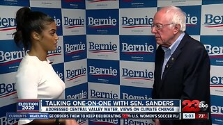 Talking one on one with Sen. Sanders in Bakersfield
