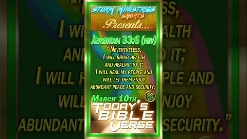 MAR 10, 2023 | STORM MINISTRIES | Daily Bible Verse | Jeremiah 33:6 (NIV) | #shorts