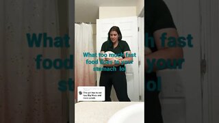 Women shows off her huge belly from eating fast food lol