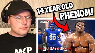 Rugby Player Reacts to The World's LARGEST 14 Year Old Football Player!