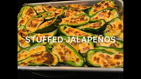 Stuffed Jalapeño With Bacon, Cream cheese and Cheddar Cheese