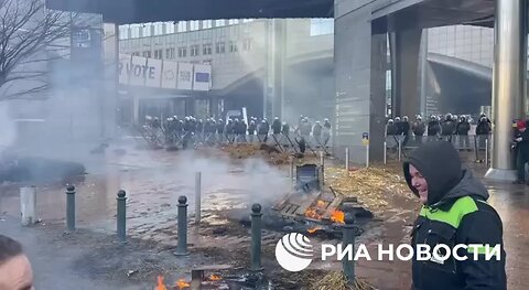 Farmer Protests European Parliament