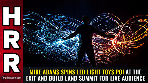 Mike Adams spins LED light toys POI at the Exit and Build Land Summit for LIVE audience