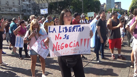 Marcha en contra del pase sanitario en Argentina 11 de diciembre de 2021