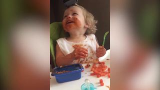 Mom Vacuums Toddler’s Bangs While She Eats