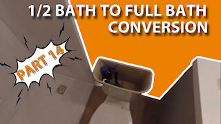 Converting a 1/2 Bath to a Full Bath Part 14