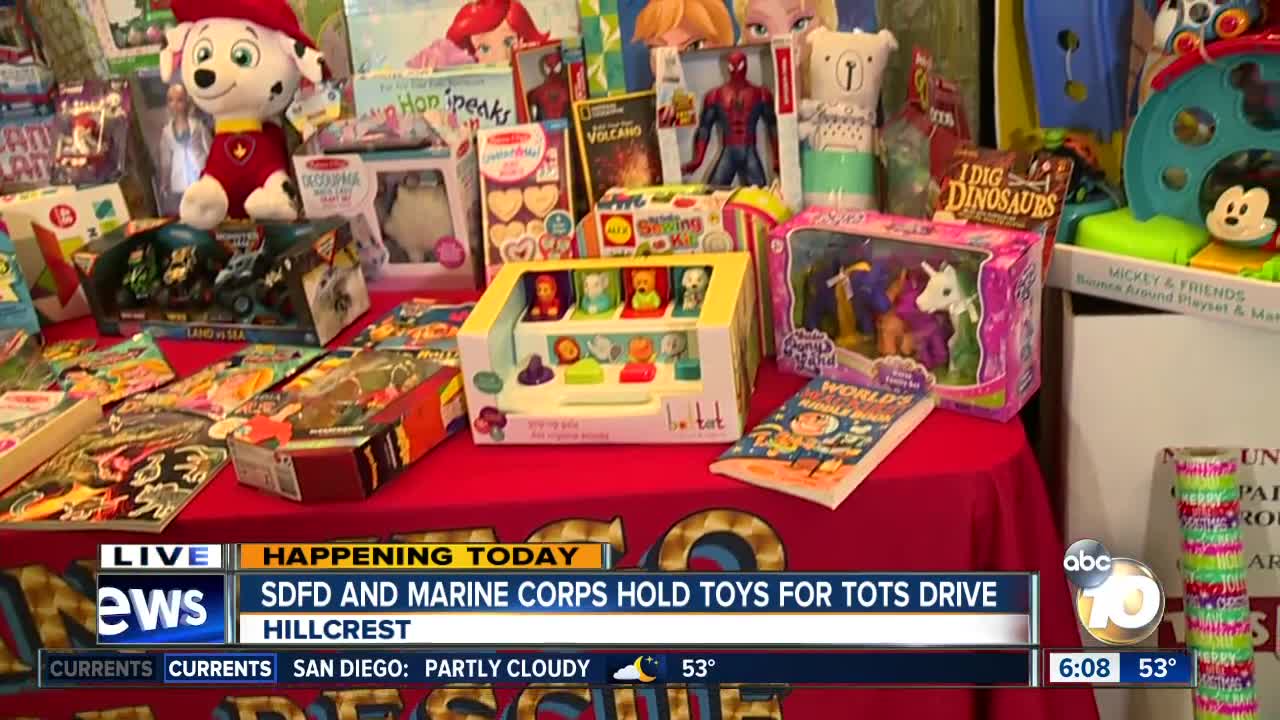 SDFD and Marine Corps hold Toys for Tots Drivee