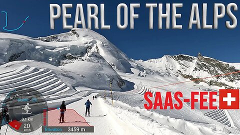 [4K] Skiing Saas Fee, Pearl of the Alps - Round Trip via Morenia, Wallis Switzerland, GoPro HERO11