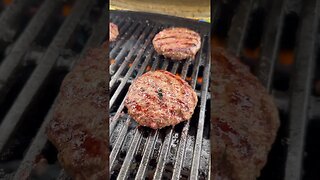 Burgers firing on the grill. Obsessed with burgers lately
