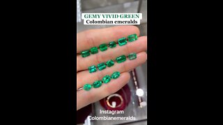 Fine Vividly saturated green loose Colombian emeralds in 1 through 2 carats sizes