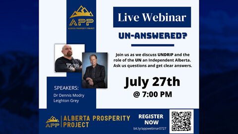 APP Live Webinar - UN-Answered: UNDRIP and Alberta Independence