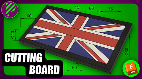 #85 Cutting Board Union Jack | Fusion | Pistacchio Graphic