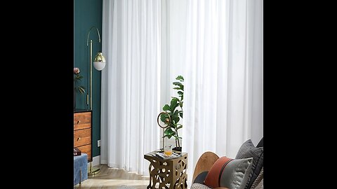 ANNUAL SALE! Asazal Solid White Tulle Luxurious Chiffon Sheer Window Curtains