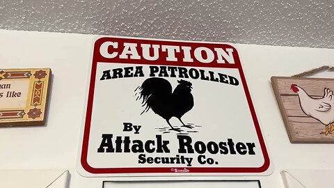 Caution Attack Rooster Sign