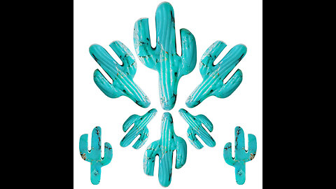 Natural turquoise cactus-shape Gemstone carved cactus shape for making choker pendant