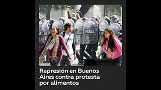 Represión y detenidos en protesta por alimentos en Buenos Aires