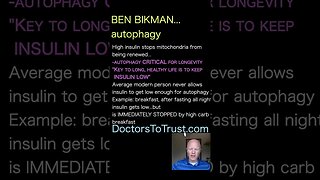 BEN BIKMAN keep insulin low throughout day WHEN YOU BURN BODY FAT!!