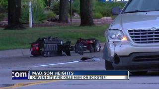 Driver hits and kills man on scooter in Madison Heights