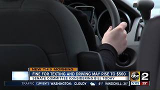 Maryland lawmakers debate $500 fine for texting drivers