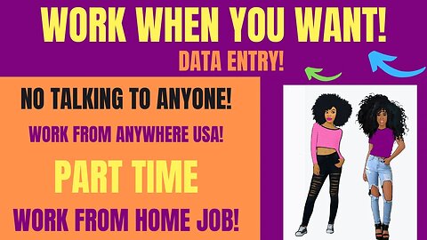 Work When You Want No Phone Calls Work From Home Job Part Time Data Entry Online Job No Degree