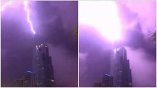 Brutal lightning strikes Australian skyscraper