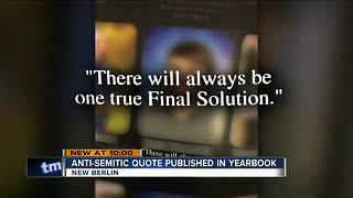 New Berlin West student writes anti-Semitic senior quote in yearbook