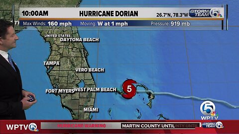 10 a.m. Monday Dorian update