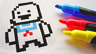 how to Draw Kawaii marshmallow - Hello Pixel Art by Garbi KW