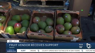 Fruit vendor receives support after reports of harrassment