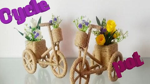 Make a jute thread cycle/Home decorations idea.