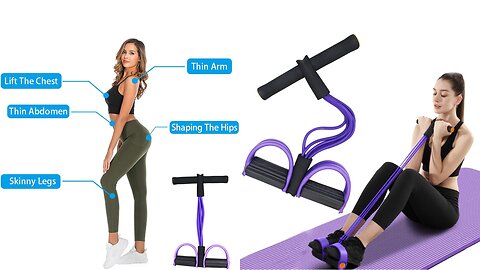 Multifunction Tension Rope, 6-Tube Elastic Yoga Pedal Puller - INFO IN DESCRIPTION