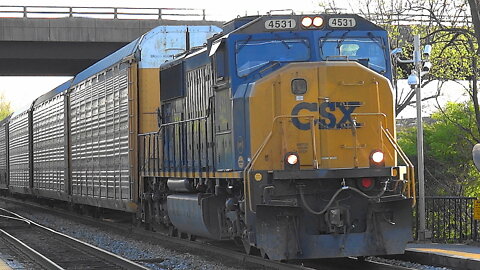 CSX Autorack Train With Two New Rebuilt Locomotives