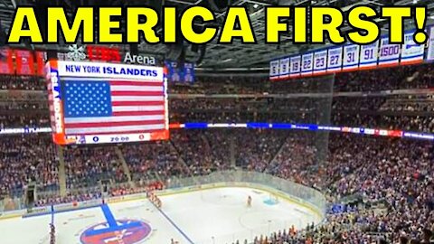 NHL NY Islanders Fans CELEBRATE AMERICA with JAW DROPPING NATIONAL ANTHEM at UBS Arena