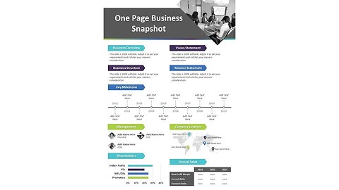 One Page Business Snapshot PowerPoint Template