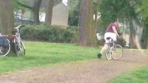 Drunk guy tries to ride bike